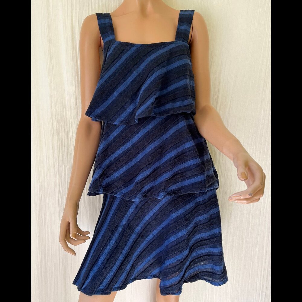 Ace & Jig NWT Simone striped tiered 100% cotton dress in Lunar colorway S/P